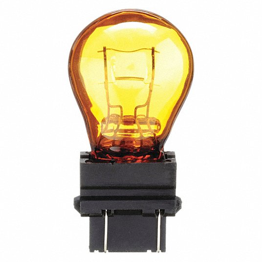 3457NALL-BPP Miniature Automotive Bulb, Halogen Lamp, Wedge, Amber/Red